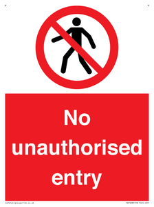 No unauthorised entry